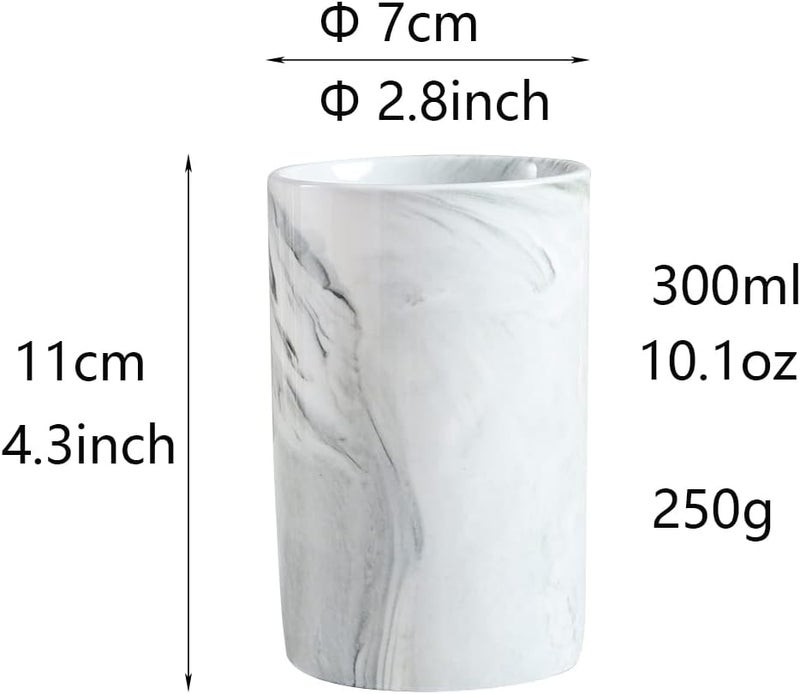 RabyLeo Marble ceramic mug, creative toothbrush holder, simple drinking cup. (Grey) - Image 1